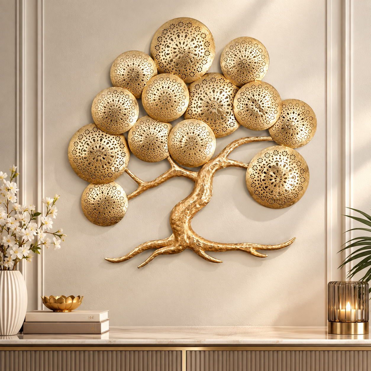 Golden Tree of Life – Luxury Metal Wall Art