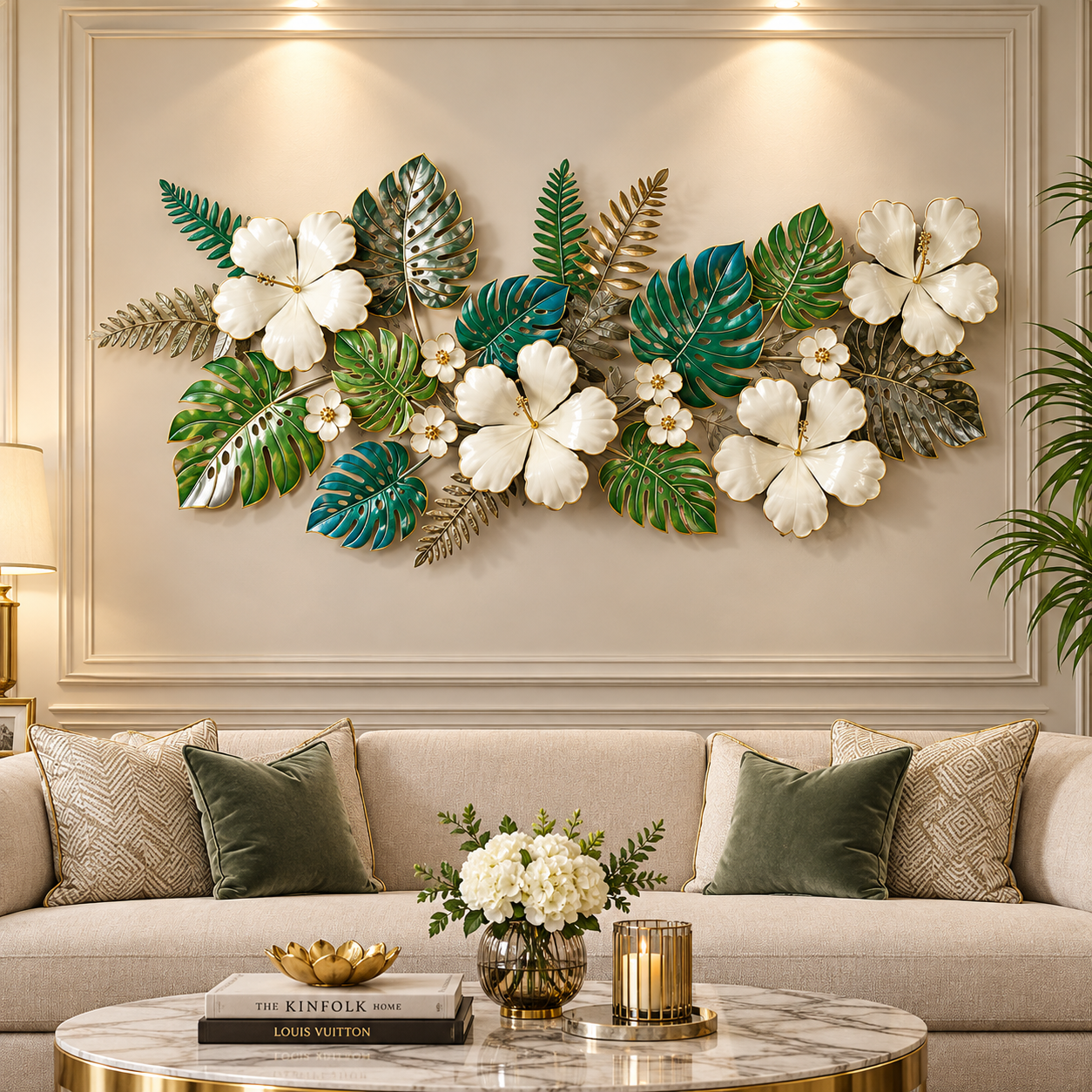 Luxe Botanical Bloom Wall Art – Premium 3D Metal Décor