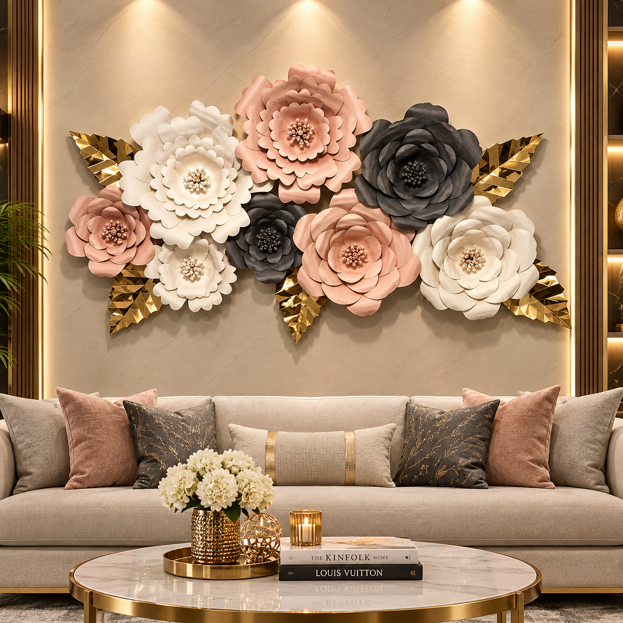 Blush & Bloom Luxe 3D Floral Wall Art
