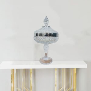 Premium Crystal Decorative Jar with Silver