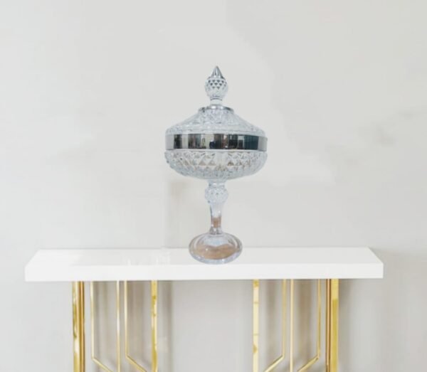Premium Crystal Decorative Jar with Silver