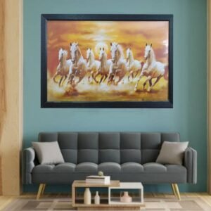 Seven White Horses Wall Art – Symbol of Speed, Success & Positivity"