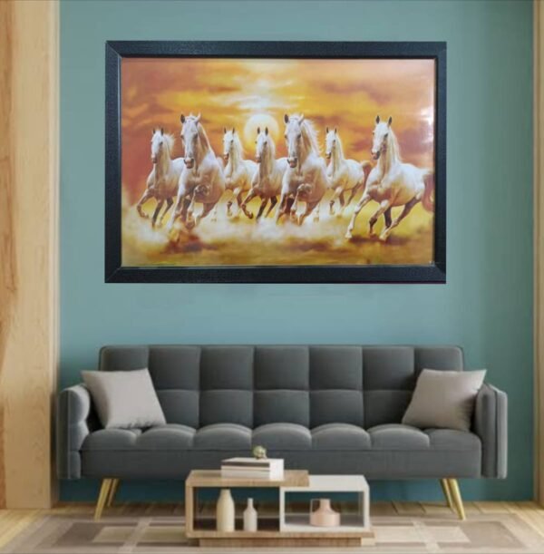 Seven White Horses Wall Art – Symbol of Speed, Success & Positivity"